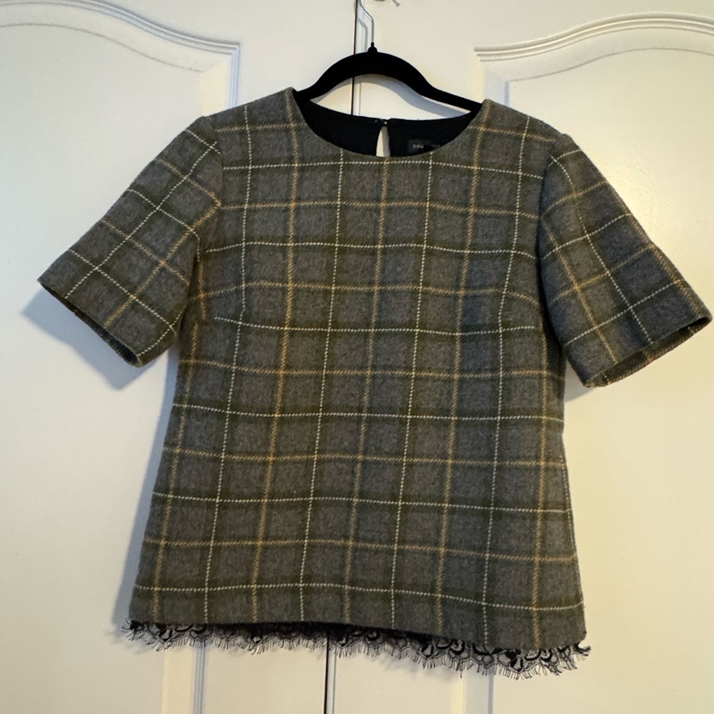 Banana Republic Women’s Plaid Wool Top